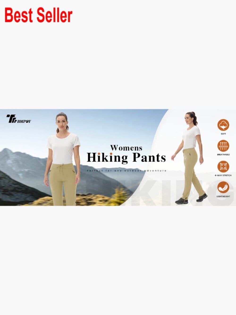 Lightweight Water Resistant Hiking Pants with Stretch Quick Dry Fabric - Picture 7 of 7